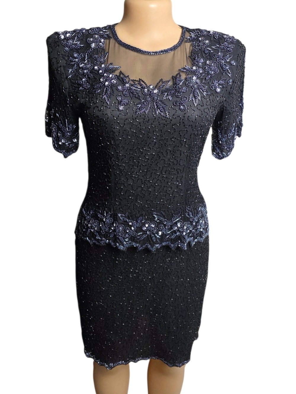 Vtg 80s Stenay Silk Cocktail Dress EUC